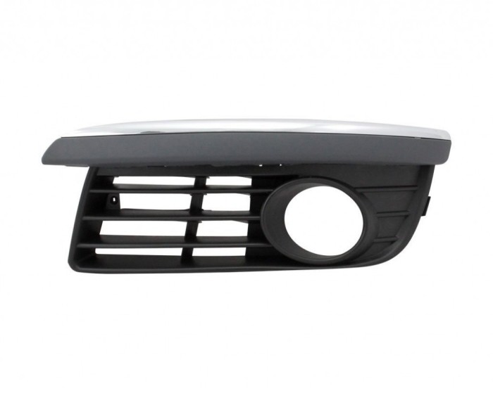 Grila bara fata Vw Jetta, Vw Golf V Variant 1K 2005-2010, Stanga, capac proiector ceata complet cu element cromat 1K0853665E