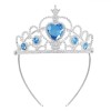 Coroniță Păr Fete, Model Inimă, Culoare Argintiu Bleu, Material Plastic, Oem