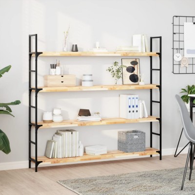 vidaXL Rafturi plutitoare 3 buc. 140x20x4cm lemn masiv acacia netratat 3279437 foto