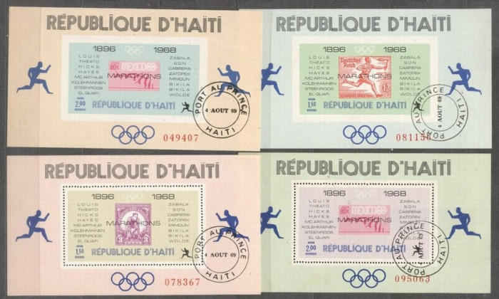 Haiti 1969 Sport, Olympics, 2 perf+2 imperf. sheets, used AE.005