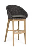 Cumpara ieftin Set 2 scaune bar lemn maro textil gri Coachella 56x57x110 cm