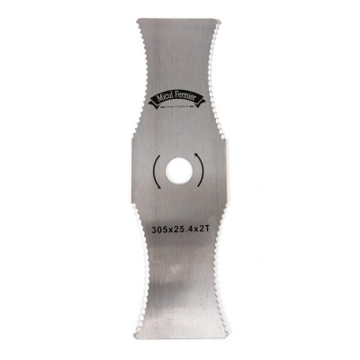 Disc zimtat pentru motocoasa/trimmer, Micul Fermier, inox, 2 dinti, 305x25.4 mm foto