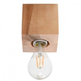 Lampă De Tavan Ariz Lemn Natural 1 Bec Pătrat Scandinav De Interior