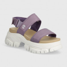 Timberland sandale de piele Adley Way Sandal femei, culoarea violet, cu platforma, TB0A2M79EAJ1