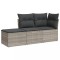 Set canapele de gradina cu perne, 3 piese gri deschis poliratan
