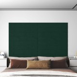 vidaXL Tăblie de Pat pentru Perete 12 pcs Verde &icirc;nchis Catifea 4008363