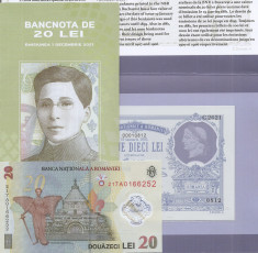 Romania 20 lei 1881/2021 - Replica BNR + Ecaterina Teodoroiu - Polimer. foto