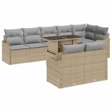 VidaXL Set de canapele pentru grădină 9 pcs Bej 100 x 55 x 73 cm