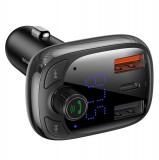 Modulator Bluetooth FM Baseus &Icirc;ncărcător Auto Bluetooth 5.0 PPS &Icirc;ncărcare Rapidă QC4.0 Livrare Energie USB Tip C / Micro SD 5A 36W Negru CCTM-B01