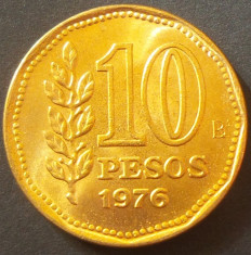 Moneda exotica 10 PESOS - ARGENTINA, anul 1976 *cod 308 - UNC foto