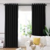 Set draperie din catifea blackout cu inele auriu antic, Madison, 150x235 cm, densitate 700 g/ml, Deep Black, 2 buc