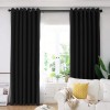 Set draperie din catifea blackout cu inele crom, Madison, 250x245 cm, densitate 700 g/ml, Deep Black, 2 buc