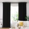 Set draperie din catifea blackout cu inele argintii, Madison, 150x230 cm, densitate 700 g/ml, Deep Black, 2 buc