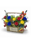Aranjament floral tricolor cu trandafiri criogenati si plante stabilizate , decor patriotic 1 Decembrie - Eventissimi