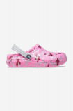 Crocs papuci Disco Dance Party 208085 femei, culoarea roz 208085.TAFFY-Pink