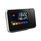 Ceas de birou elSales ELS-S8190 cu proiectie, termometru, higrometru, alarma, afisaj data si ora, prognoza