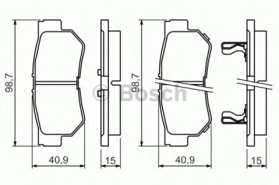 Set placute frana,frana disc HYUNDAI SONATA IV (EF) (1998 - 2005) BOSCH 0 986 494 417 foto