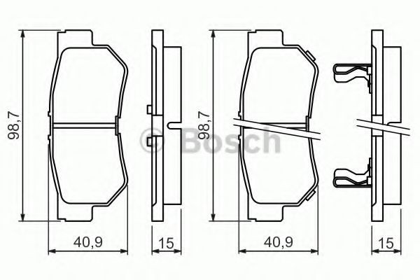 Set placute frana,frana disc HYUNDAI SONATA IV (EF) (1998 - 2005) BOSCH 0 986 494 417