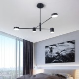 Lustra LED Neagra GALIOS 48W, 4 Elemente, Lumina Calda/Neutra/Rece 3000K-6000K, Design Geometric