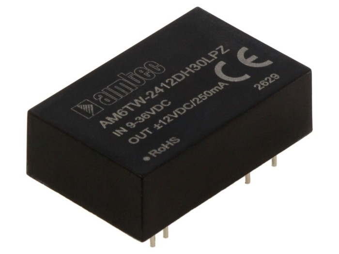 Convertor DC/DC 6W, 9&divide;36VDC, 12VDC