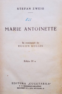 Stefan Zweig - Marie Antoinette foto
