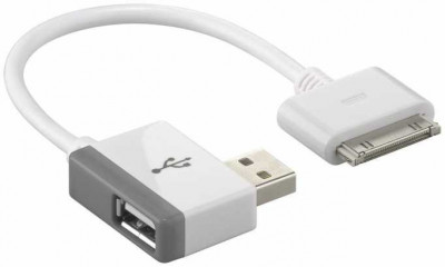 Cablu Adaptor USB A tata la USB A mama +Apple Dock 30 pini Goobay foto