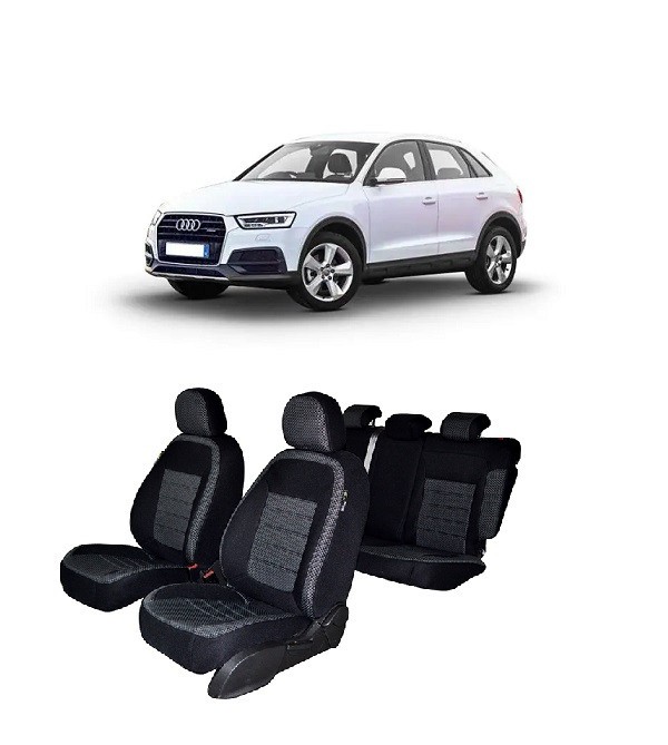 Set huse scaune dedicate AUDI Q3 2012-2019 Premium (Bancheta fractionata si husa cotiera)