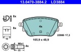 ATE 13.0470-3884.2 ATE Ceramic set placute frana,frana disc
