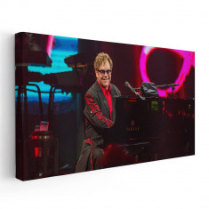 Tablou afis Elton John cantaret 2393 Tablou canvas pe panza CU RAMA 70x140 cm