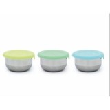 SET 3 RECIPIENTE MINI INOX CU CAPAC SILICON, MELII, BLEU MINT LIME