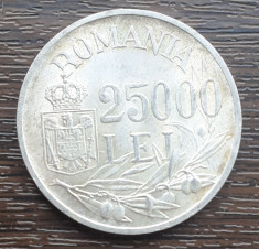 (A407) MONEDA DIN ARGINT ROMANIA - 25.000 LEI 1946, MIHAI I, LUCIU DE BATERE foto