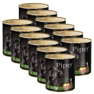 Piper Adult conservă pentru c&amp;acirc;ini cu carne de v&amp;acirc;nat și dovleac 12 x 800 g foto