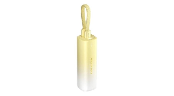 Vention power bank 5000mAh FHWY0 20W + cablu USB-C - lightning (galben)