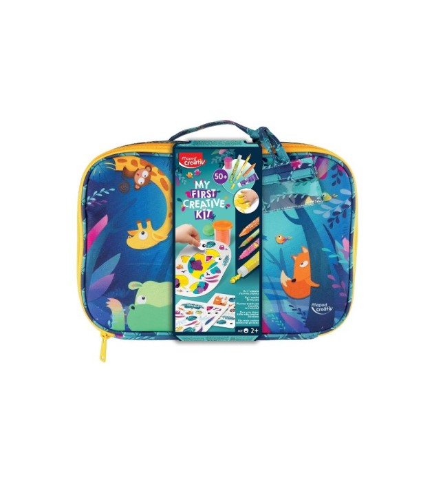 Set creativ pentru copii Prima mea valiza Maped Jungle Fever, cu accesorii artistice