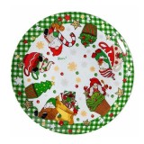 Farfurie portelan multicolor Craciun Gnomi 20 cm