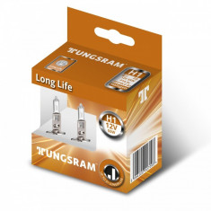 Set 2 becuri auto cu halogen H1 Tungsram Log Life, putere 55 W P14.5s foto