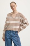 Hollister Co. pulover femei, culoarea maro, KI350-4181