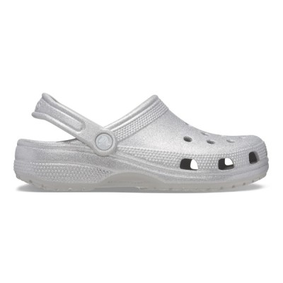 Saboți Crocs Classic Glitter Clog Gri - Silver Glitter foto