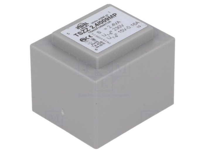 Transformator &Icirc;ncapsulat 2,4VA 230V 15V PCB