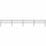 vidaXL Gard de grădină cu v&acirc;rf suliță, negru, 6,8 x 0,6 m, oțel