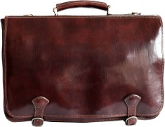 Geanta laptop din piele naturala vachetta, coniac, S122A