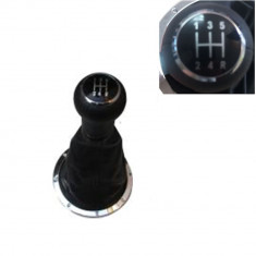 Nuca schimbator cu manson Vw , husa schimbator cu 5 trepte , Negru cu insertii crom
