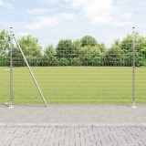 &Icirc;mprejmuire europeană cu 7 st&acirc;lpi flanșați 1,5x10 m Oțel galvanizat