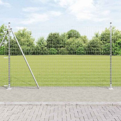 Gard Euro cu 7 st&amp;acirc;lpi flanșați, 1.5 x 10m din oțel galvanizat foto