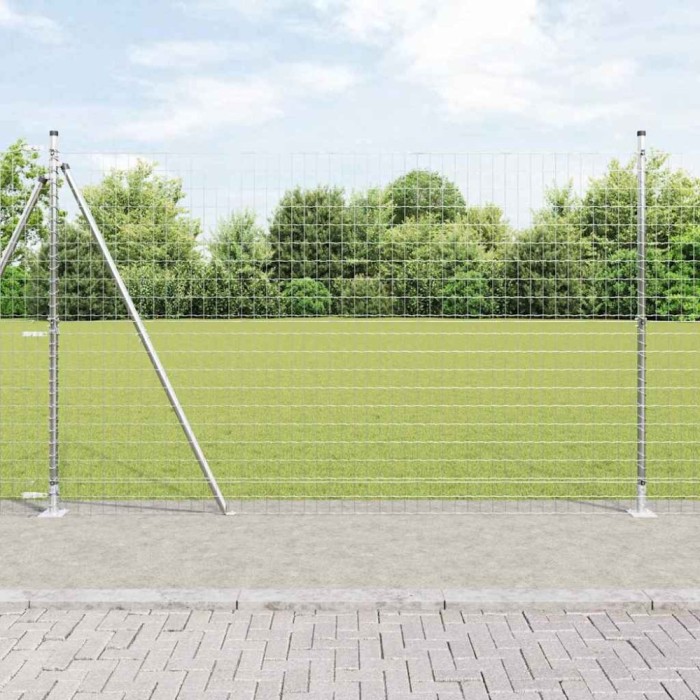 Gard Euro cu 7 st&acirc;lpi flanșați, 1.5 x 10m din oțel galvanizat