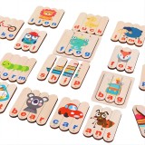 Joc educativ din lemn Leziter cu puzzle litere pentru invatarea limbii engleze, 192 piese, varsta 3+