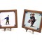 2 placi ceramice Royal Tichelaar MAKKUM pictate policrom manual sec XIX decor
