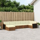 vidaXL Set de canapele de exterior cu pernă 7 pcs Natural și Crem 3383613