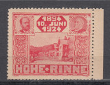 ROMANIA 1924 POSTA LOCALA PALTINIS HOHE RINNE VALOAREA 1 L MNH, Nestampilat