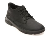 Ghete SKECHERS negre, ARCH FIT GARZA, din piele naturala